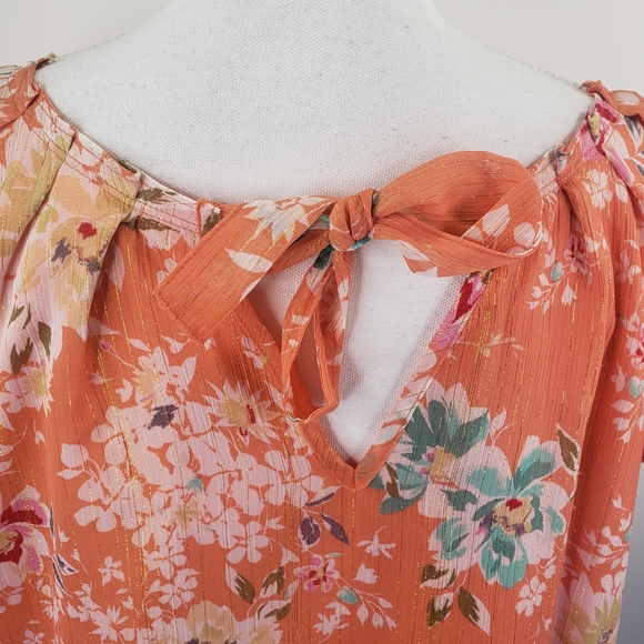 NEW LC Lauren Conrad Plus Size Top Peach 1X Blouse - Picture 7 of 11